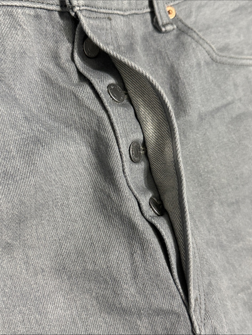 Levi's 501 Original Fit Straight Leg Men's Jeans 38 Gray Marbled Classic Denim - Picture 6 of 8